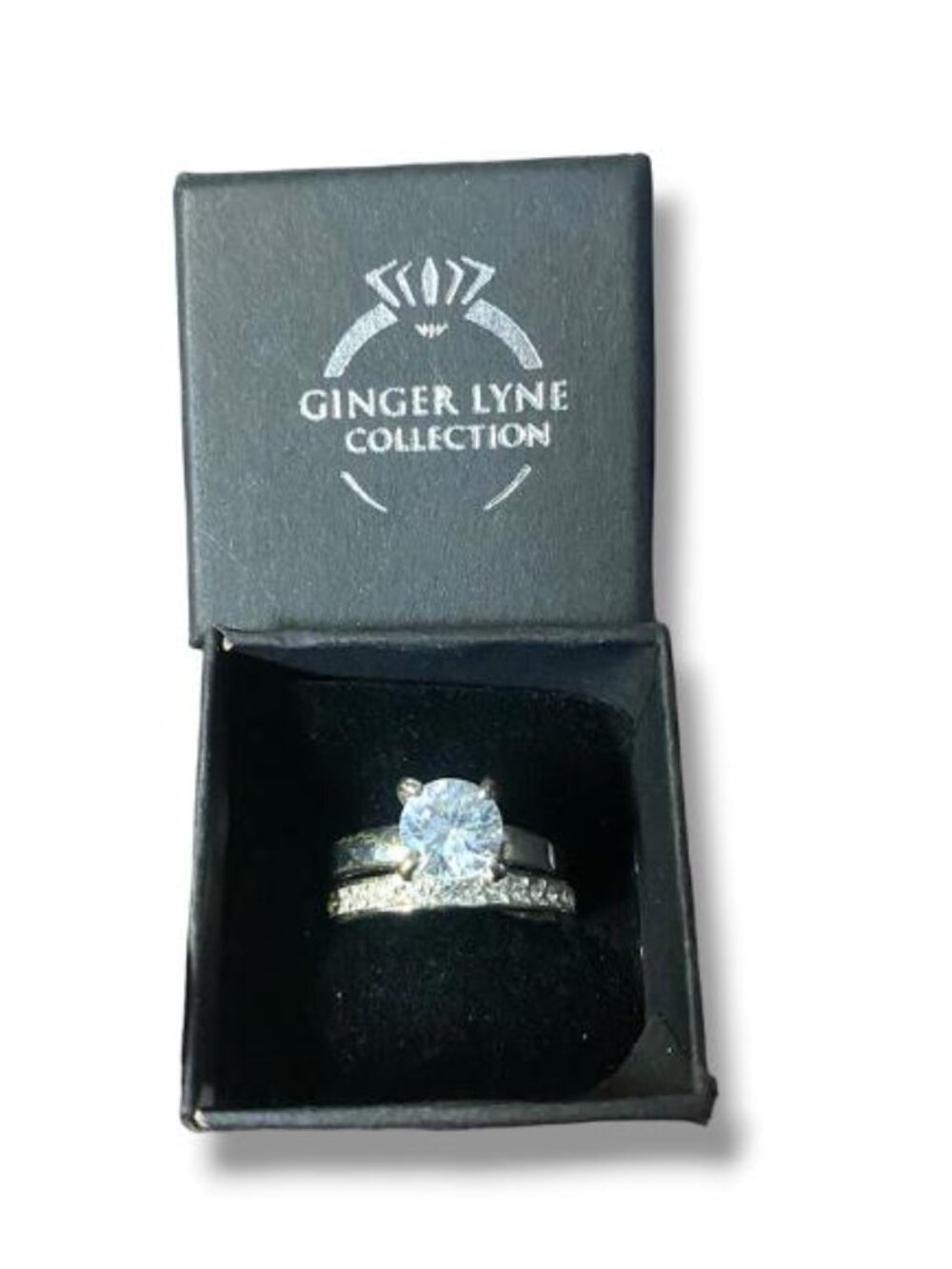 Ginger Lyne - Round Engagement Ring for Women by 2 Ct Simulated Diamond 2PC SZ 7